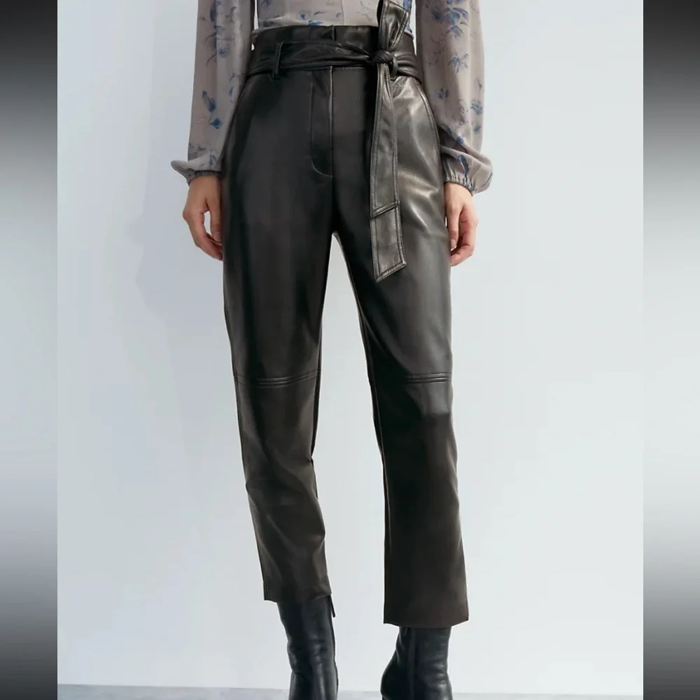 Aritzia Wilfred High Tied Vegan Leather Pant - Picture 8 of 12